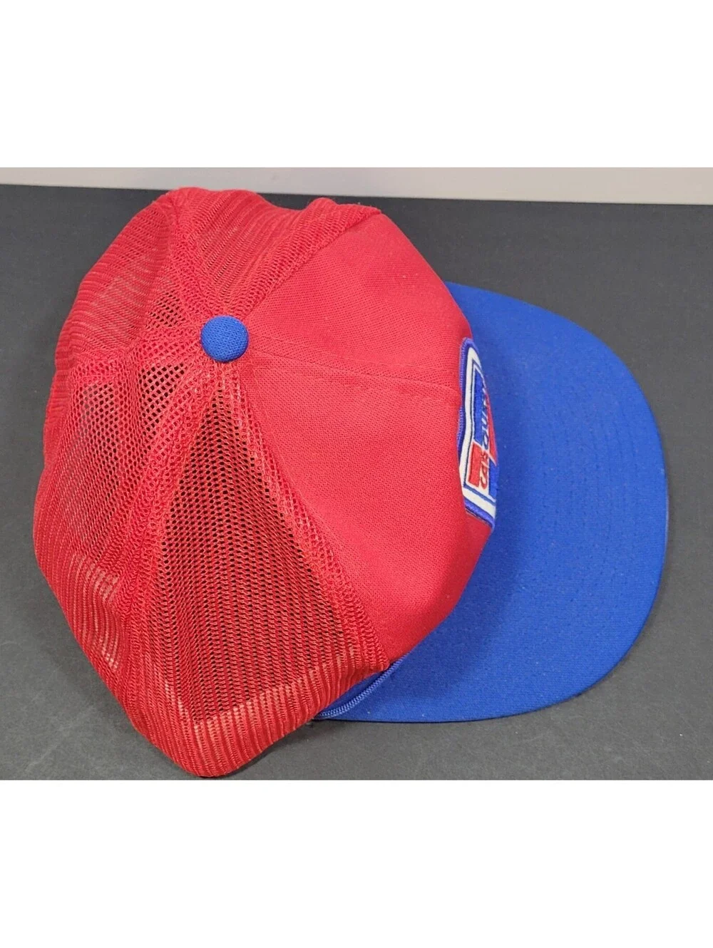 Vtg Carquest Hat Snapback Cap Red/Blue 80's Auto Parts Stores w/Blue Rope *Read